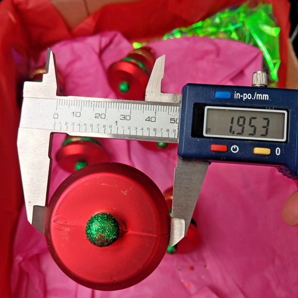 10pcs Bell Christmas Ornaments Plastic Red Green Gold CN Unbreakable - Picture 7 of 7